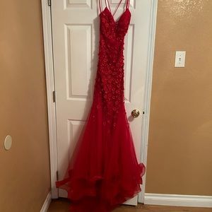 Formal Red Sequins Dress
